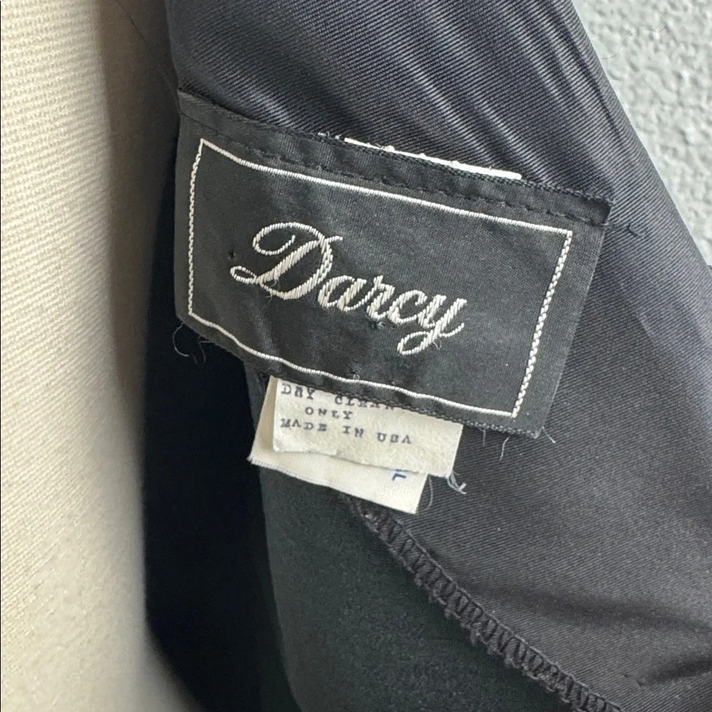Vintage Darcy Union Made 80s Black and White Polka Dot Party Dress, Sz 9/10 - Picture 10 of 14